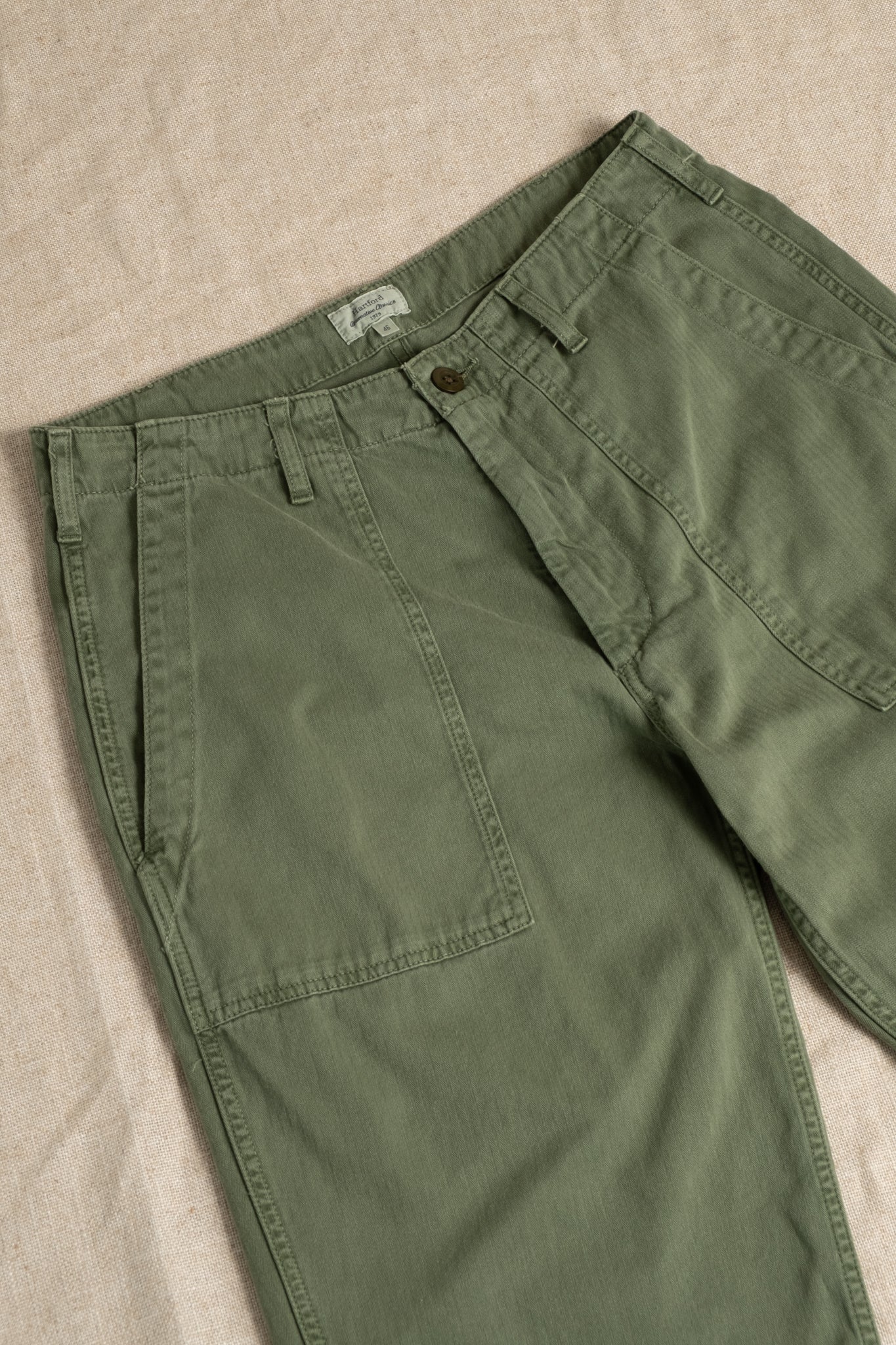 Herringbone Fatigue Pants - Military
