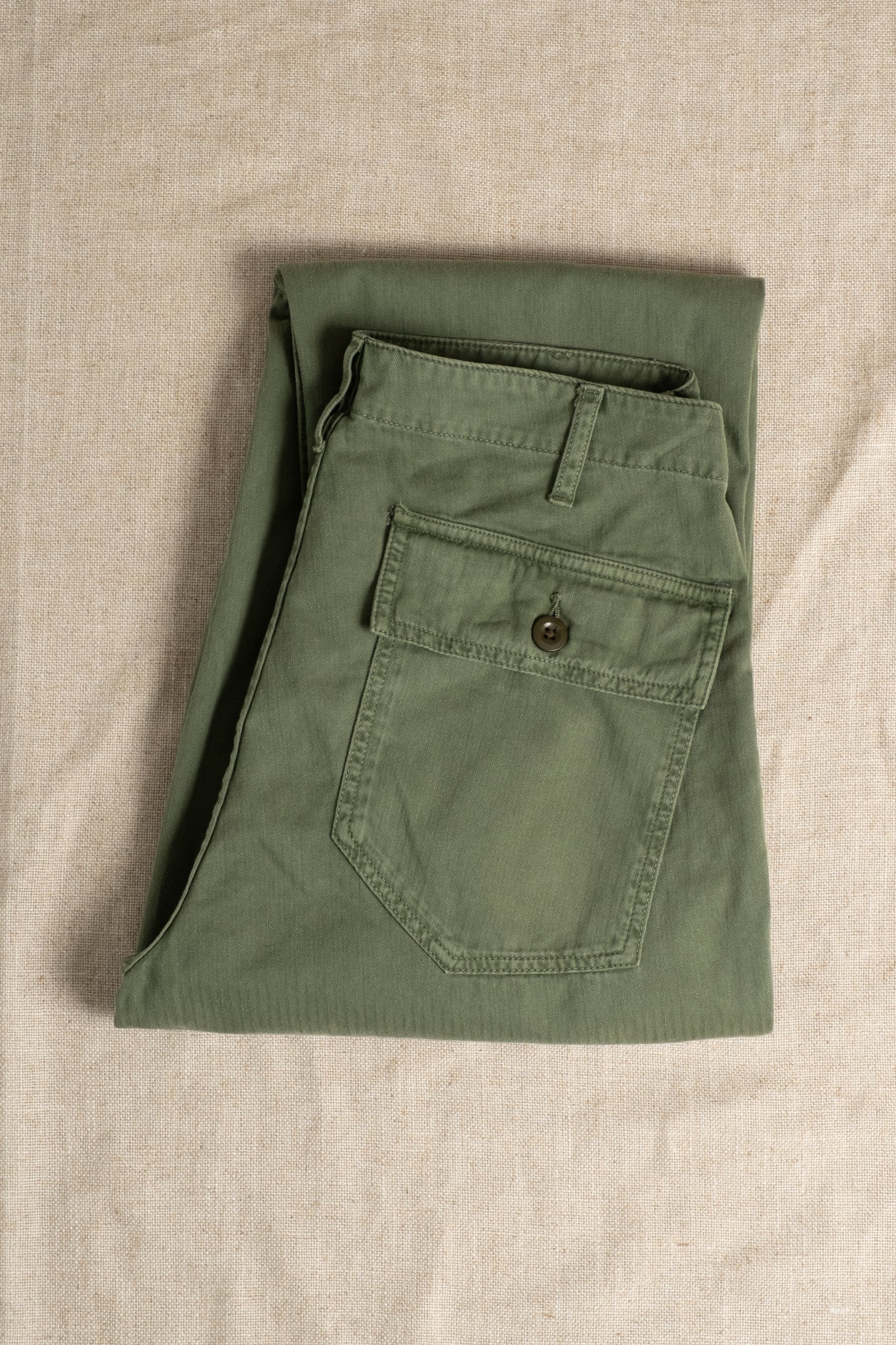 Herringbone Fatigue Pants - Military
