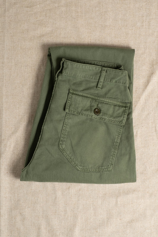Herringbone Fatigue Pants - Military