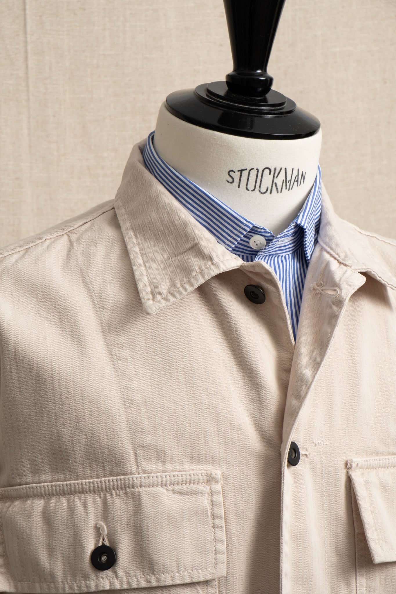 Herringbone Field Jacket - Stone