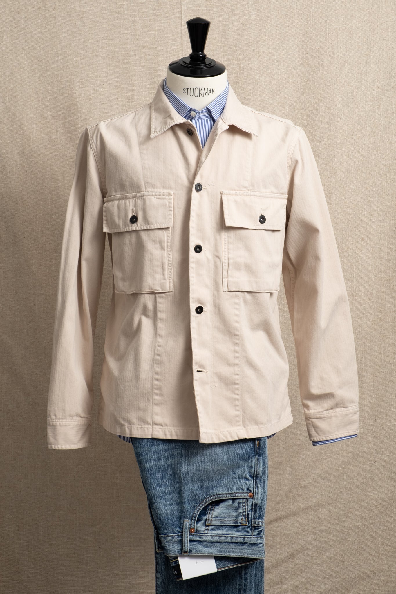 Herringbone Field Jacket - Stone