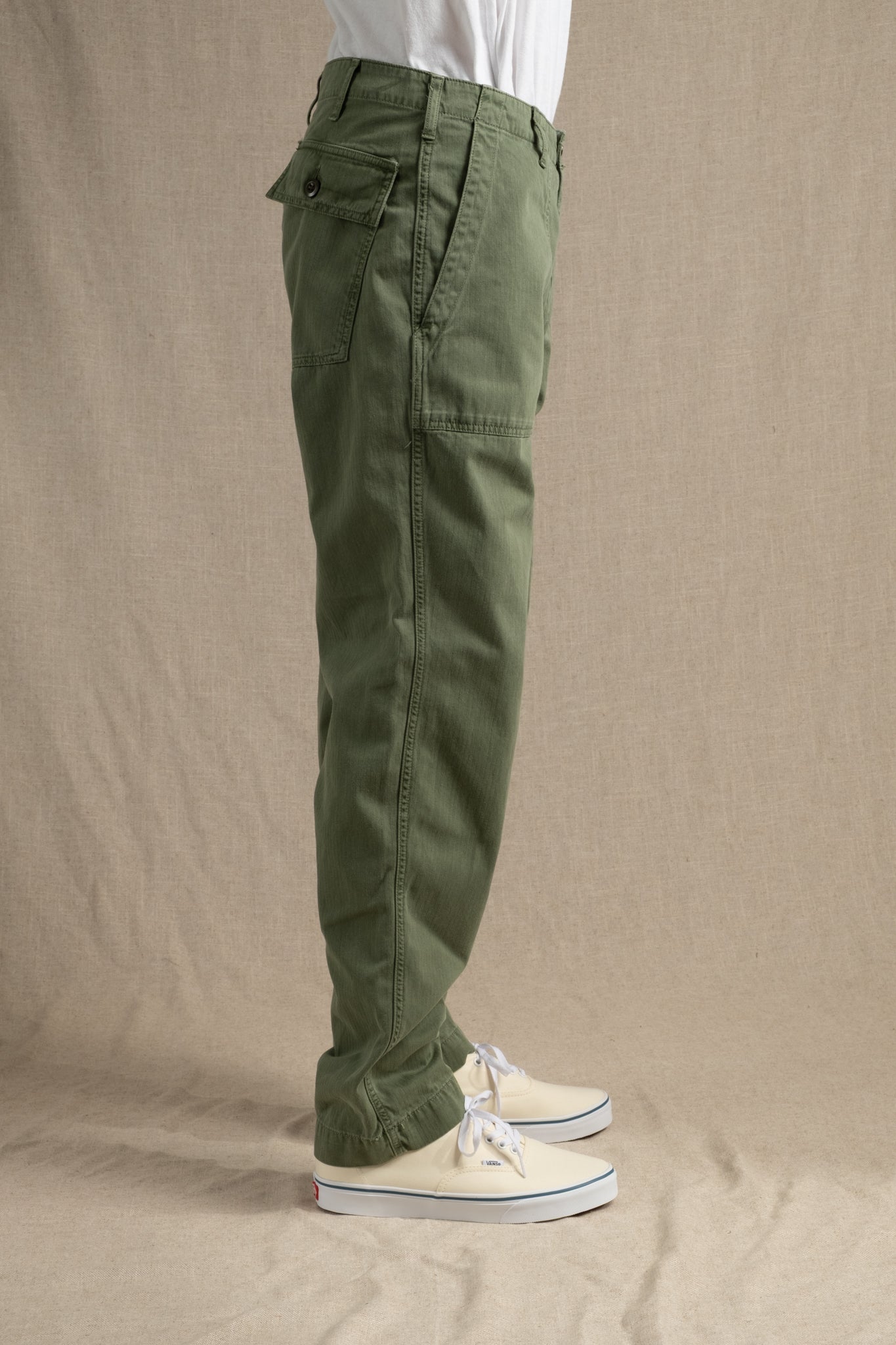 Herringbone Fatigue Pants - Military