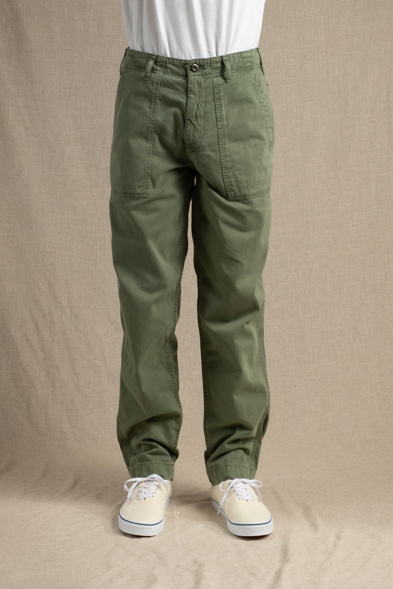Herringbone Fatigue Pants - Military