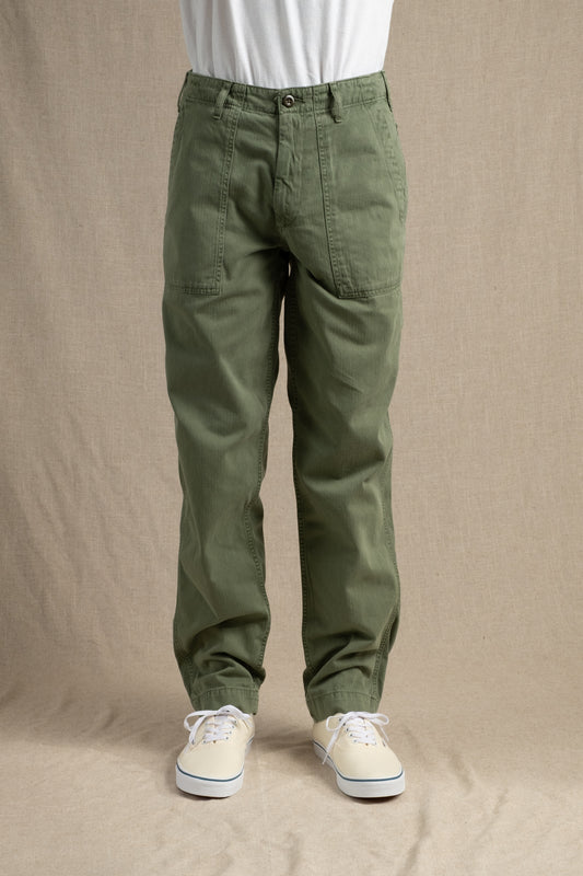 Herringbone Fatigue Pants - Military