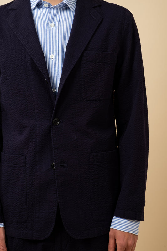 Jobby Blazer Seersucker -  Deep Blue