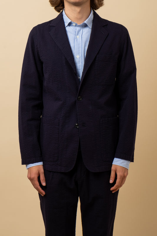 Jobby Blazer Seersucker -  Deep Blue