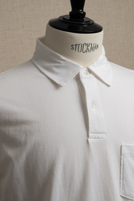 Knitted Jersey Polo - White