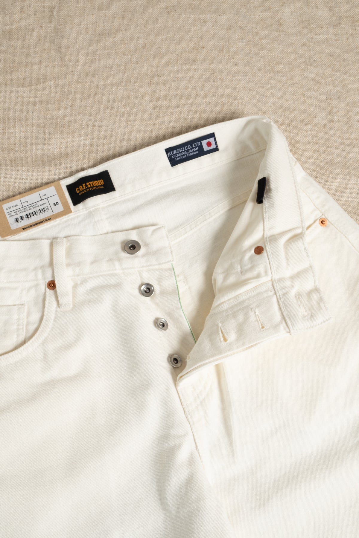 M5 Organic Kuroki Selvedge - White