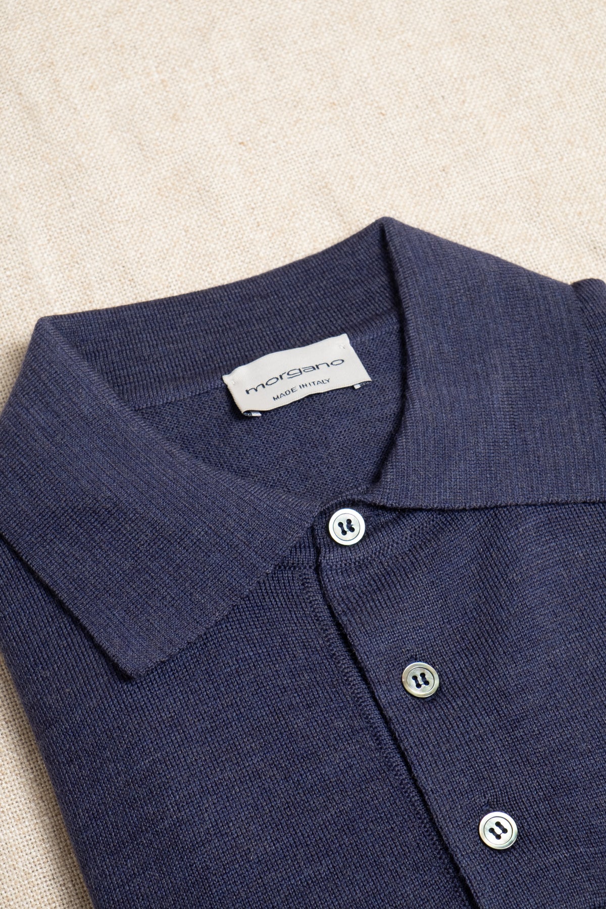 Merino Polo - Blue Melange