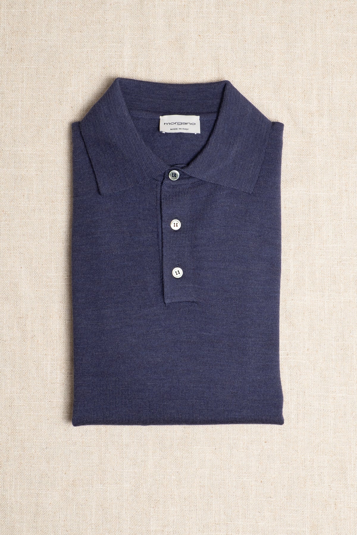 Merino Polo - Blue Melange