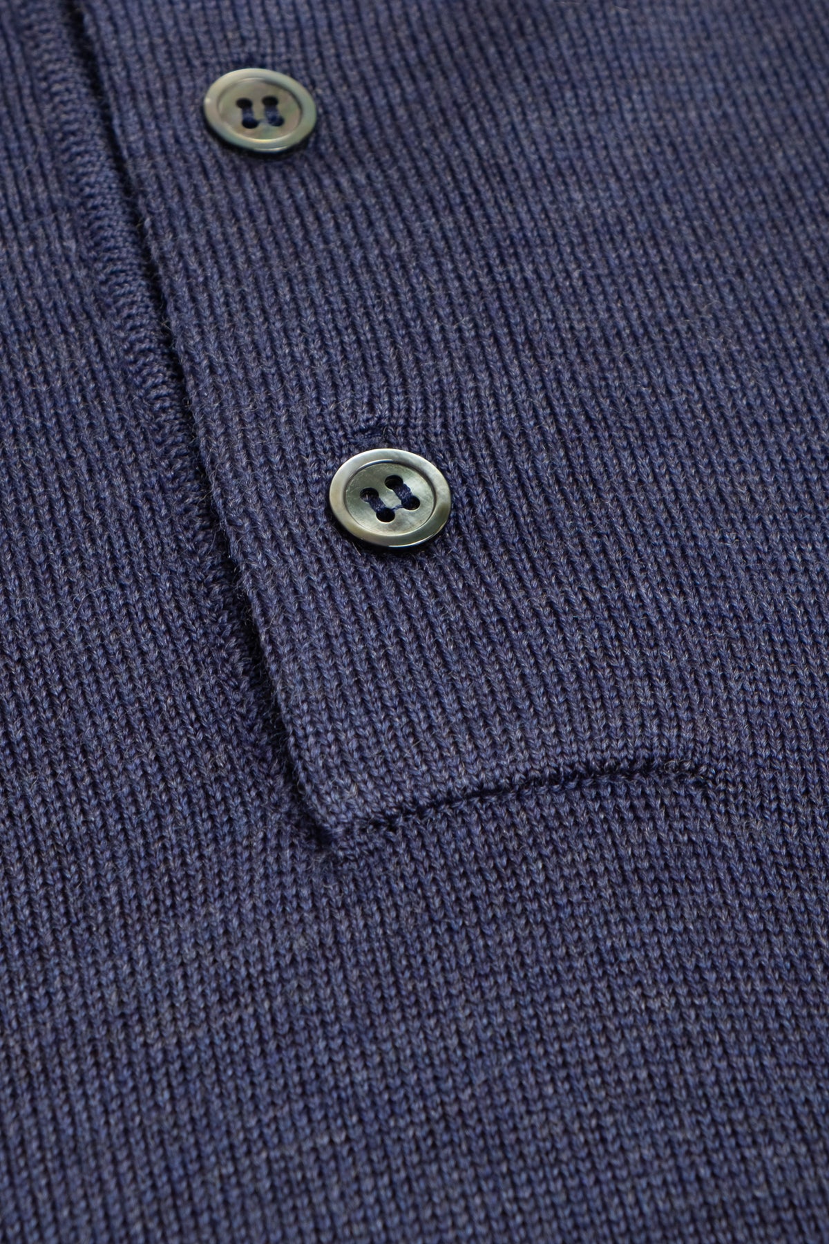 Merino Polo - Blue Melange