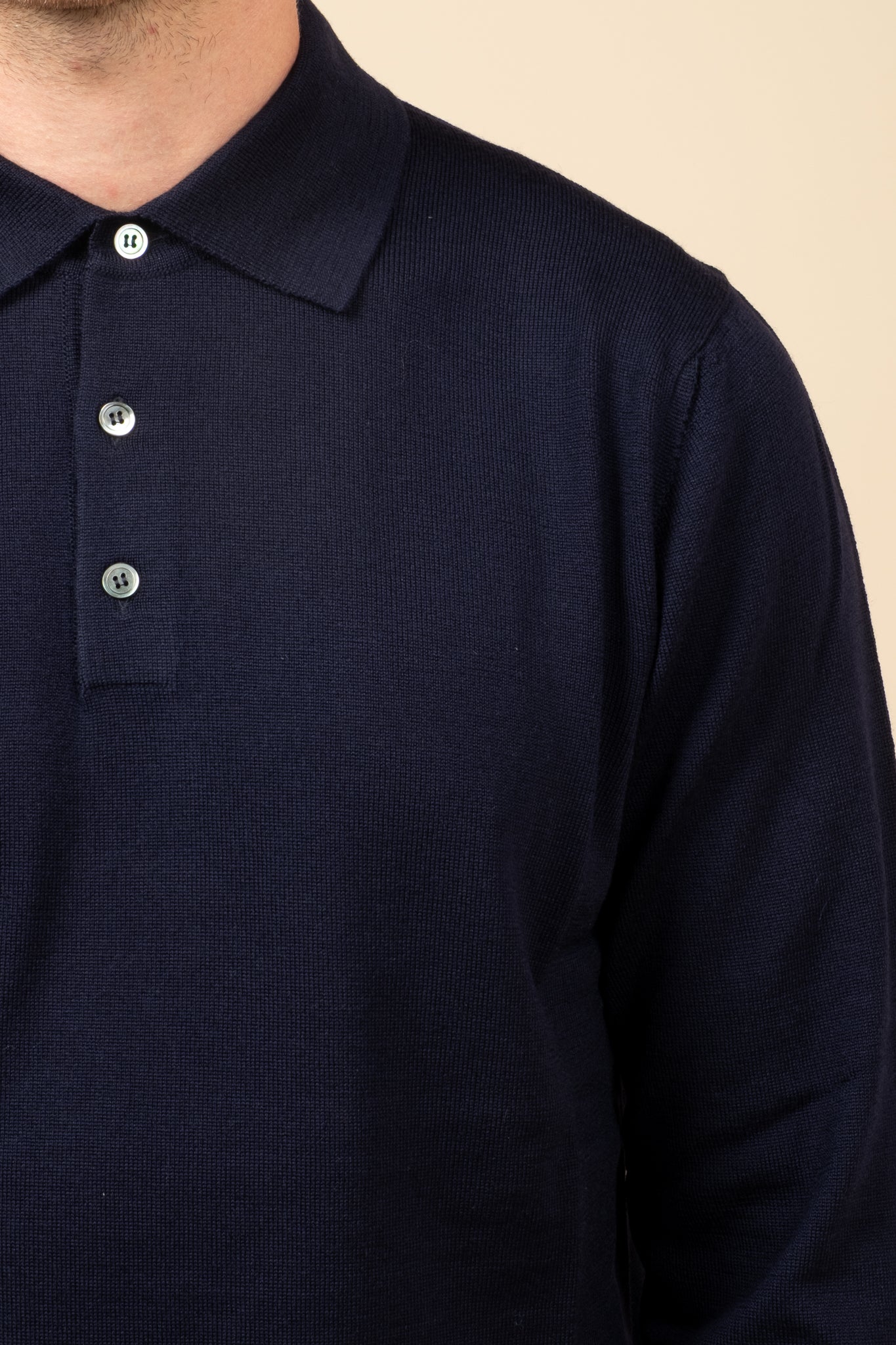 Merino Polo - Navy