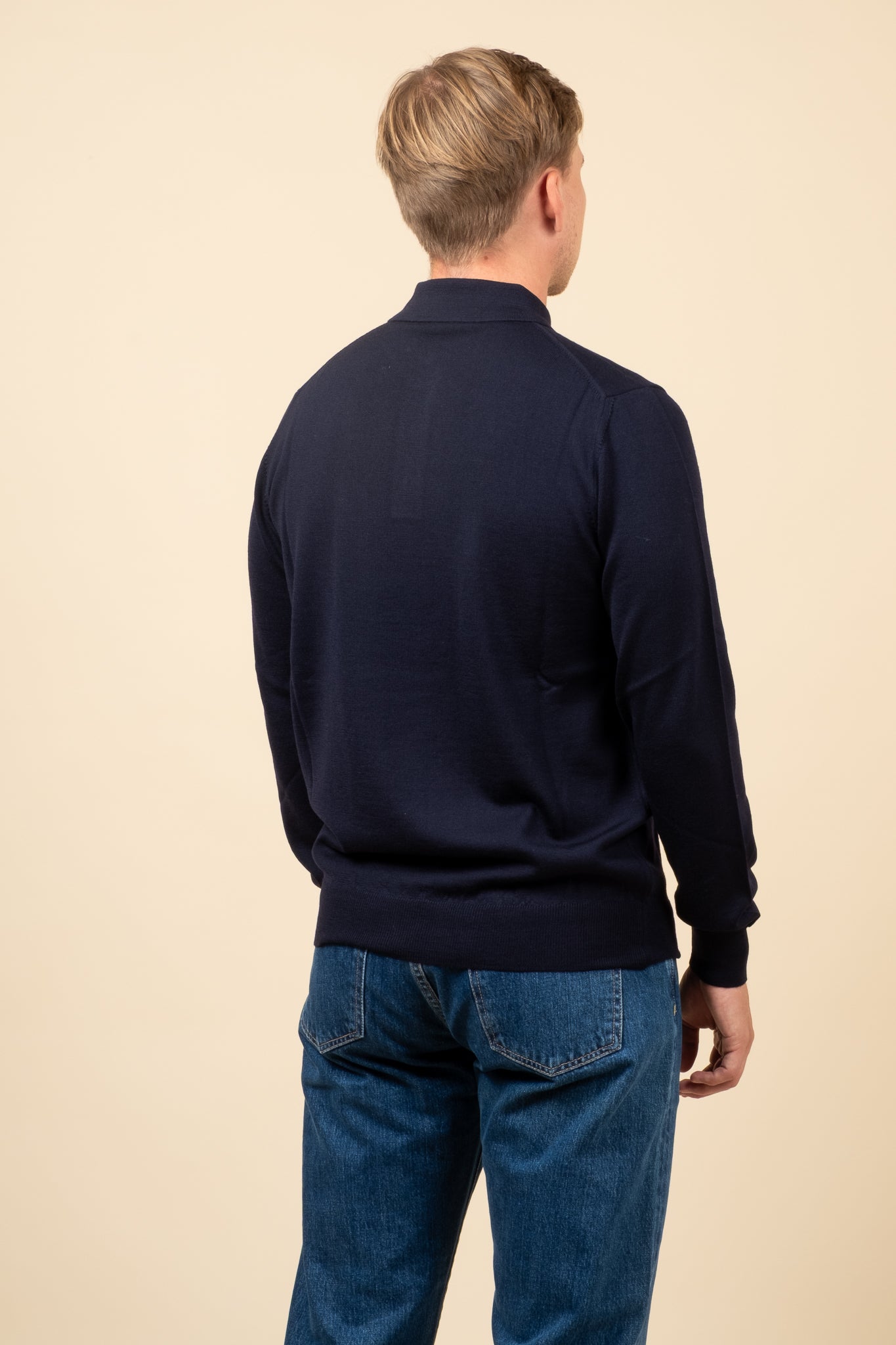 Merino Polo - Navy