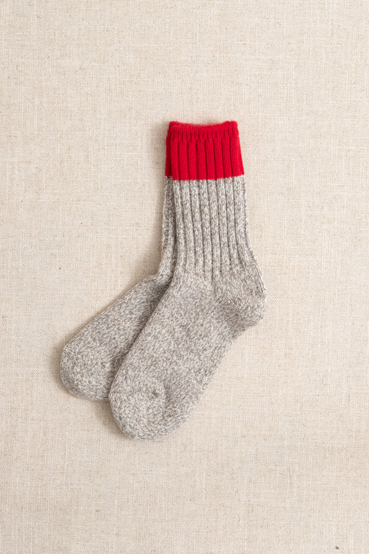 Merino Wool Ragg Knit - Red