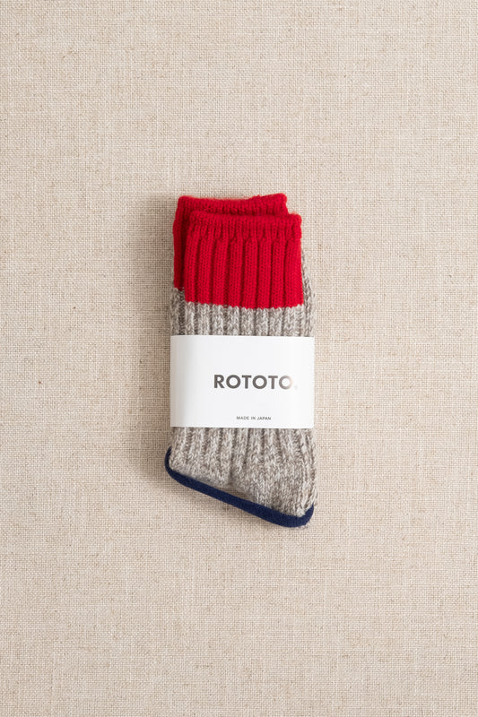Merino Wool Ragg Knit - Red