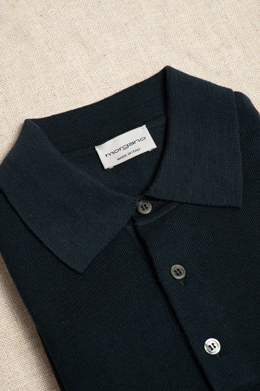 Merino Polo - Bottle Green