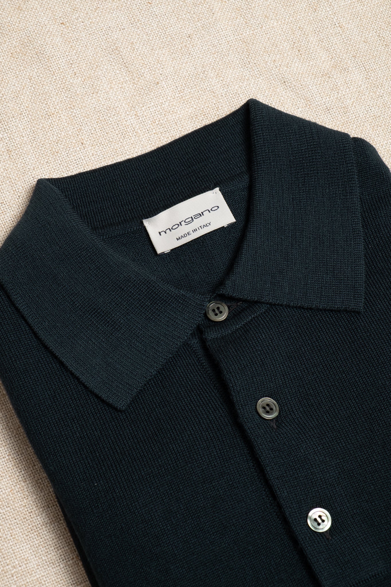 Merino Polo - Bottle Green