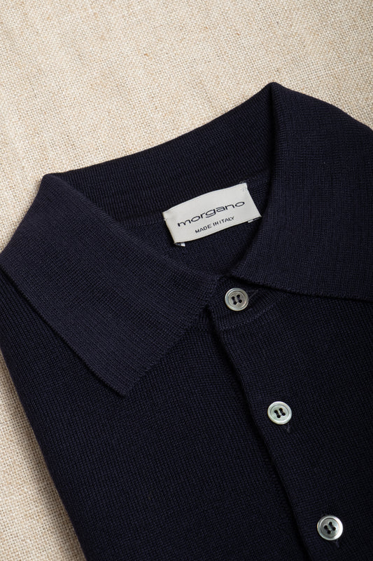 Merino Polo - Navy