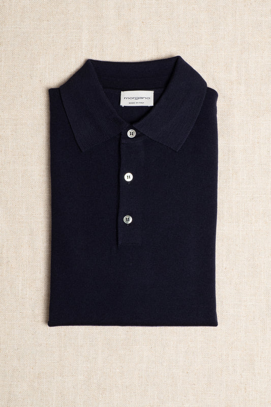 Merino Polo - Navy