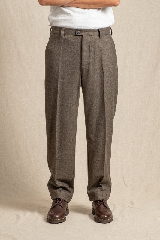 Moray Trouser Wool Herringbone - Olive