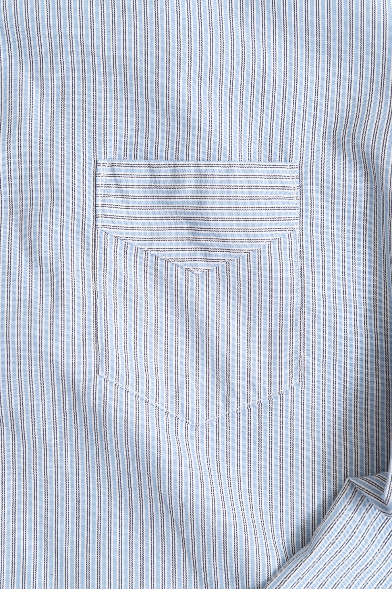 Neutron Feather Chambray Shirt - Two Tone Stripe