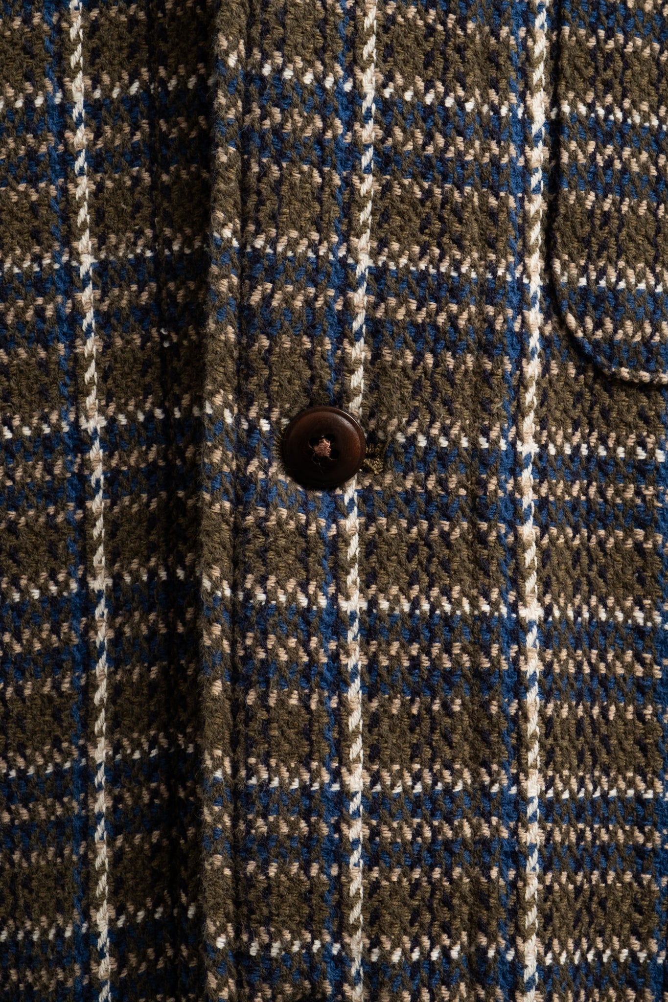 No.106 Shirt Jacket Chevron Weave - Green x Blue
