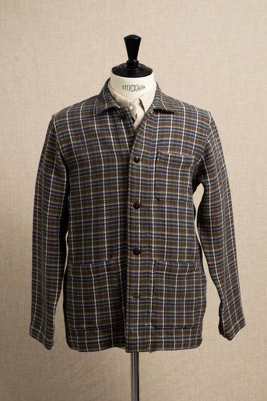 No.106 Shirt Jacket Chevron Weave - Green x Blue
