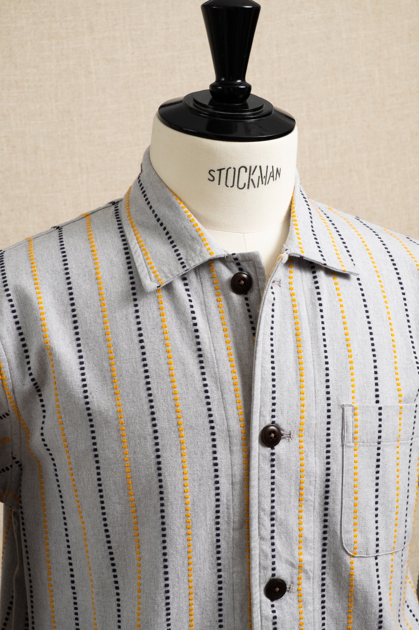 No.106 Shirt Jacket Jacquard Weave - Yellow Stripe