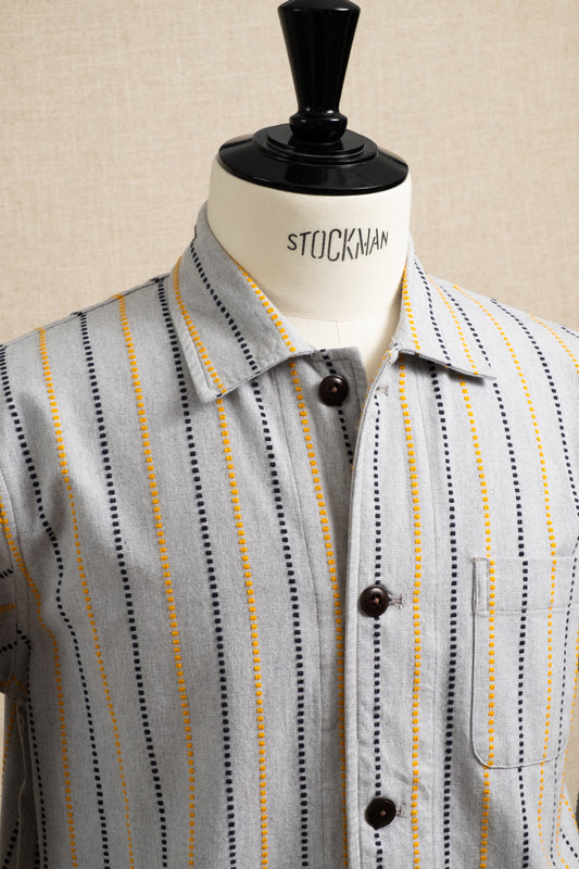 No.106 Shirt Jacket Jacquard Weave - Yellow Stripe