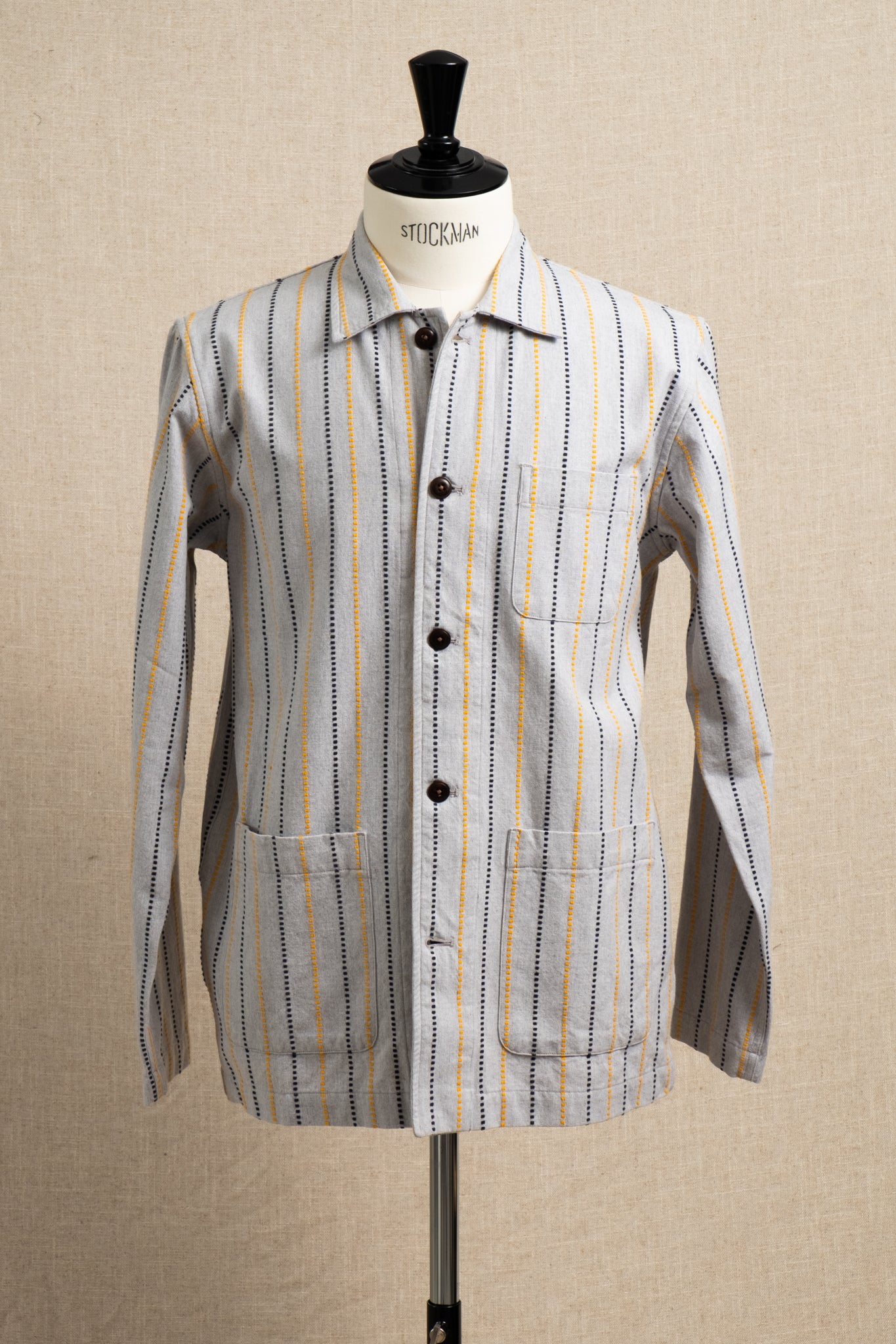 No.106 Shirt Jacket Jacquard Weave - Yellow Stripe