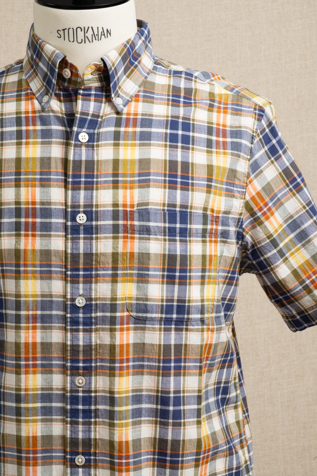 No.6 Short Sleeve Ikat Check - Multi