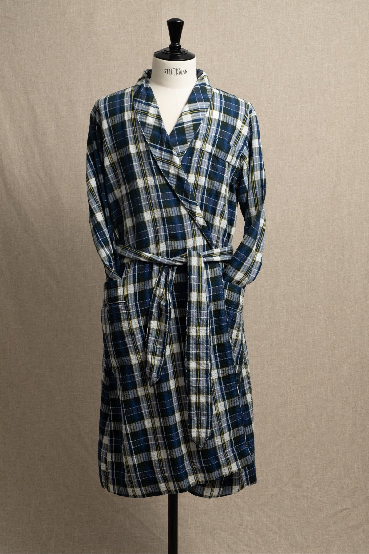 No.83 Madras Seersucker Robe - Multi Check