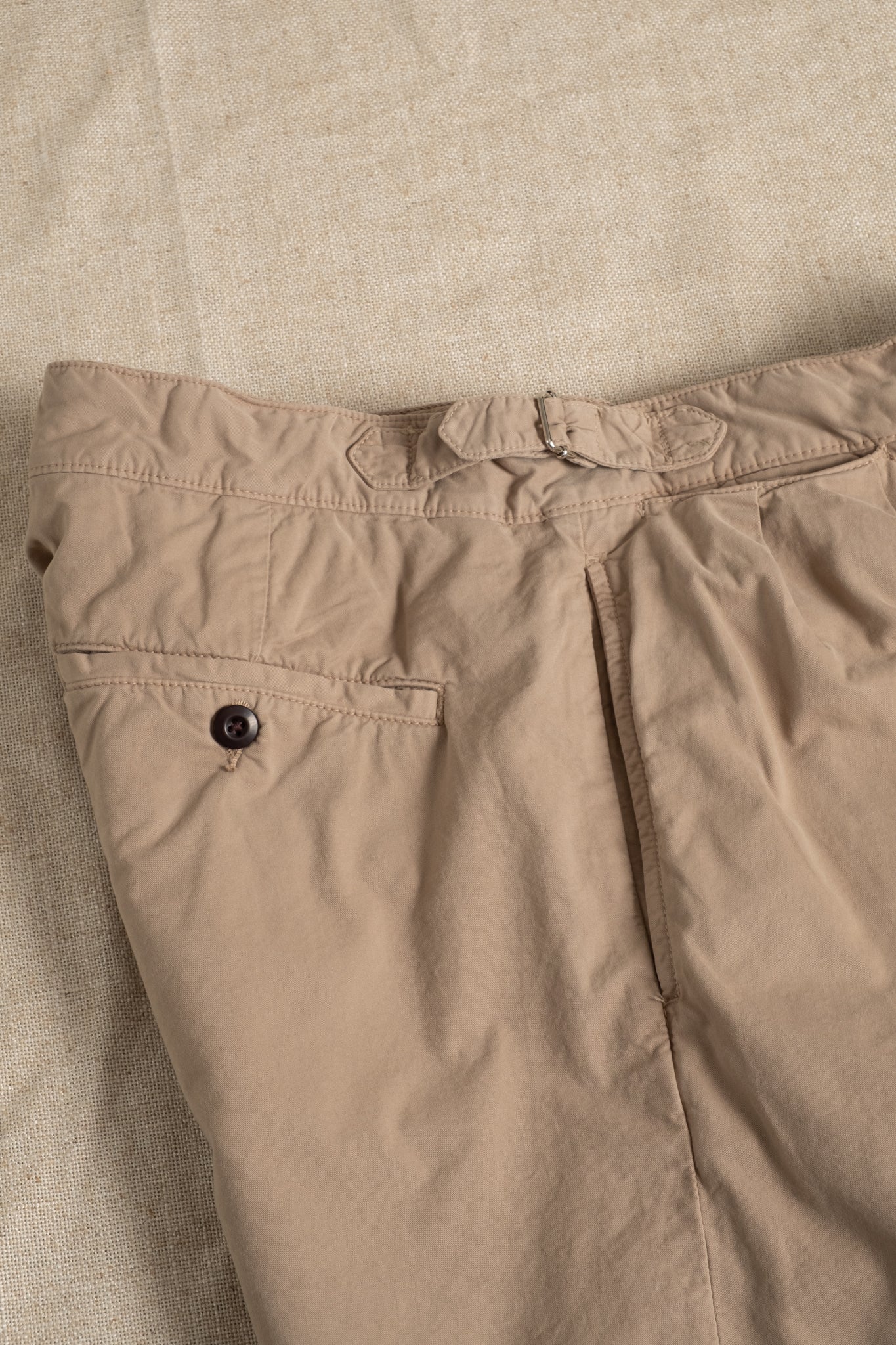 Peach Twill Cotton Shorts - Desert