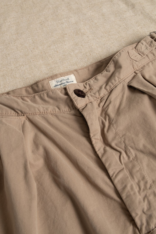 Peach Twill Cotton Shorts - Desert