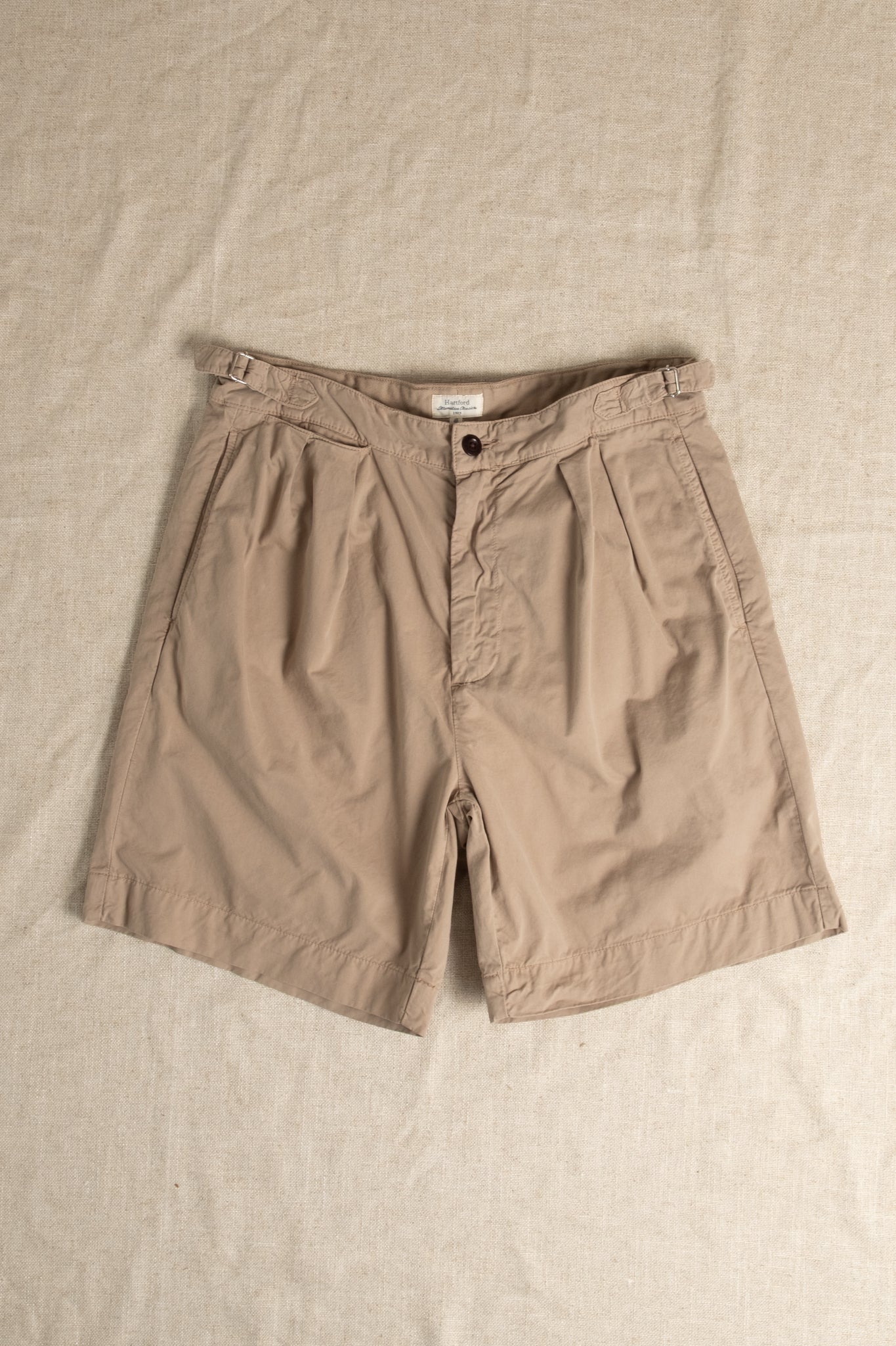 Peach Twill Cotton Shorts - Desert