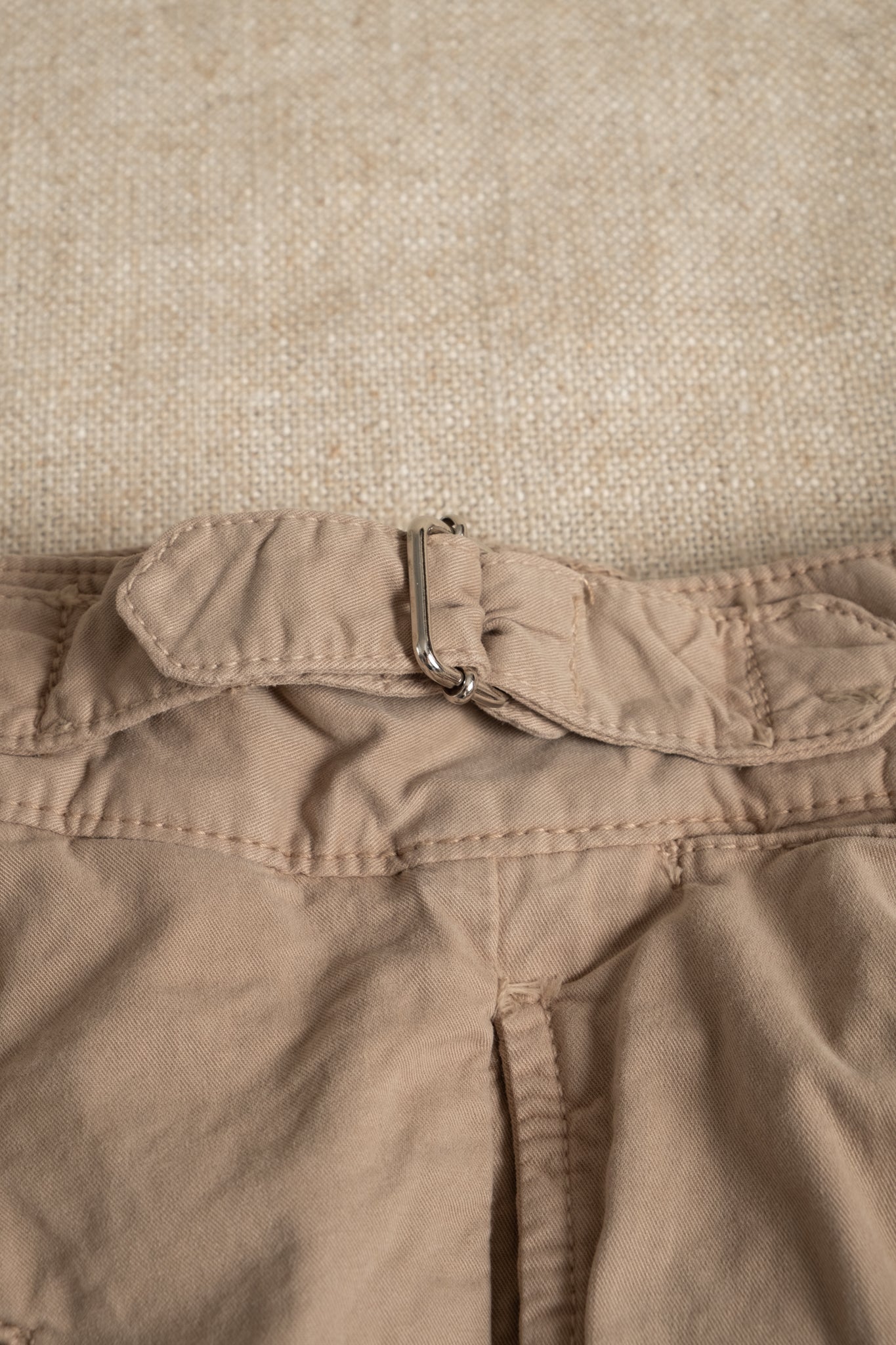 Peach Twill Cotton Shorts - Desert