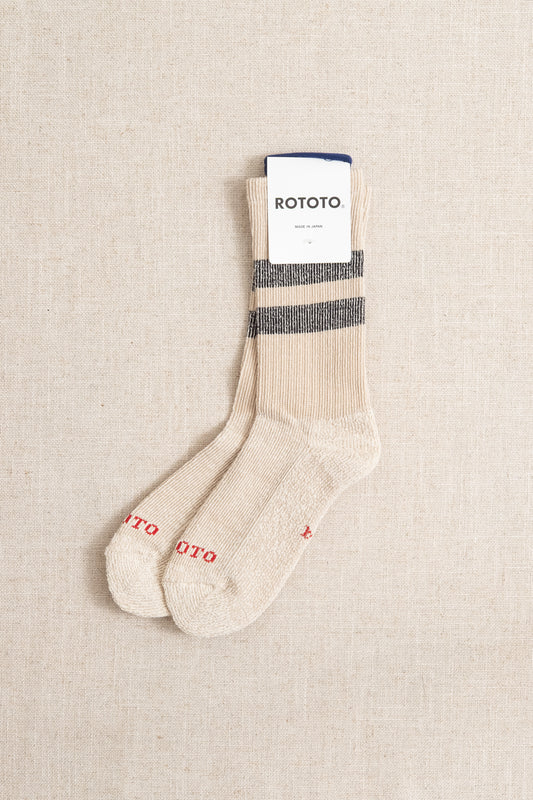 Pile Stripe Marl - Beige x Black
