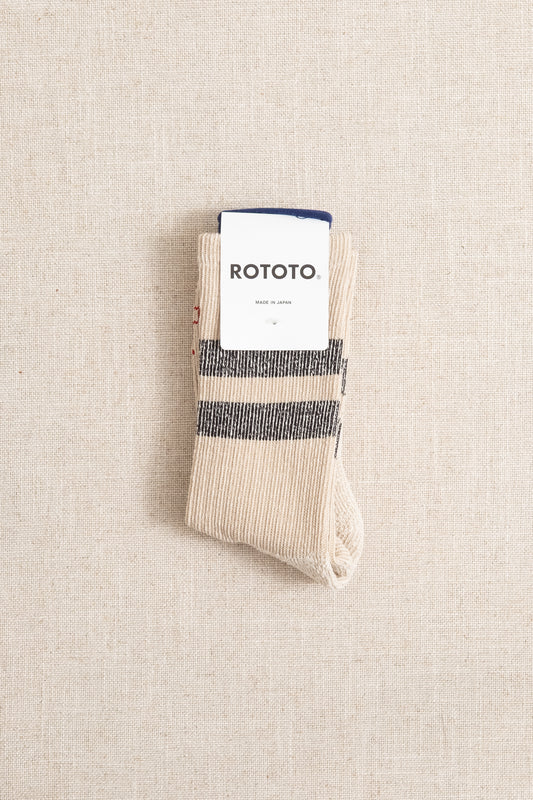 Pile Stripe Marl - Beige x Black