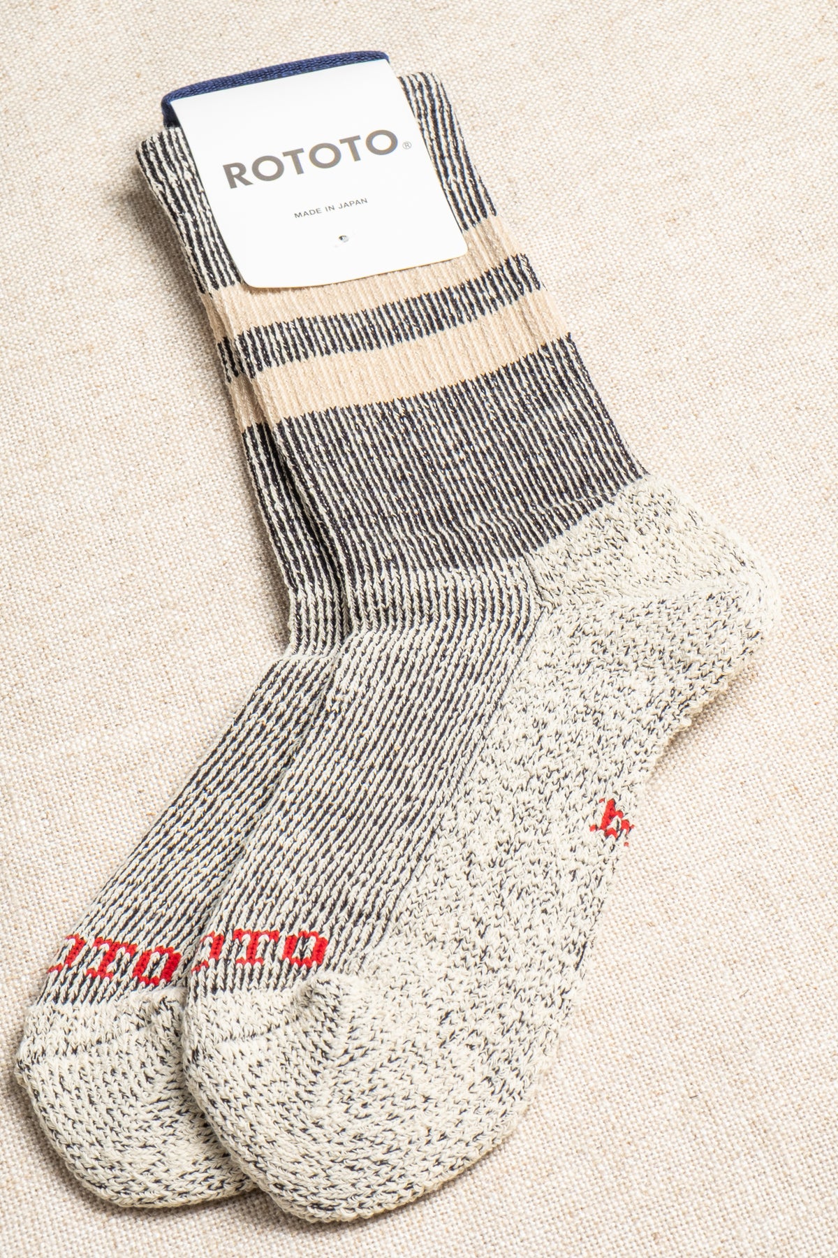 Pile Stripe Marl - Black/Beige