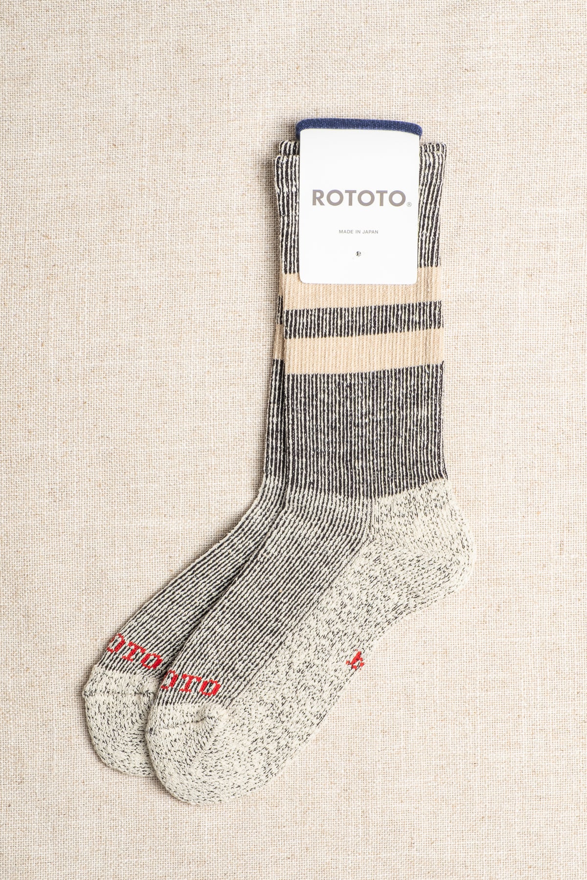 Pile Stripe Marl - Black/Beige