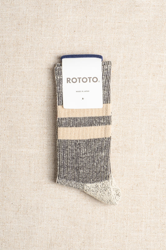 Pile Stripe Marl - Black/Beige