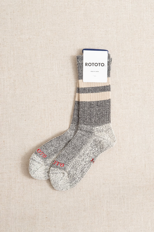 Pile Stripe Marl - Black x Beige