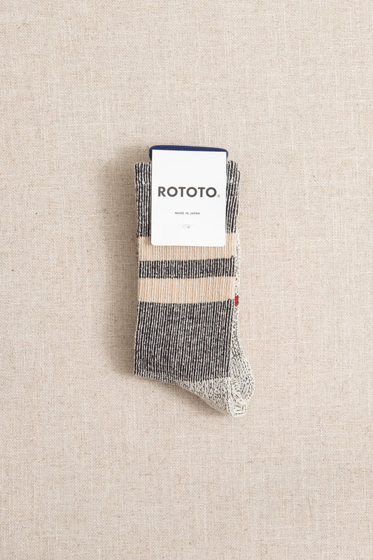 Pile Stripe Marl - Black x Beige