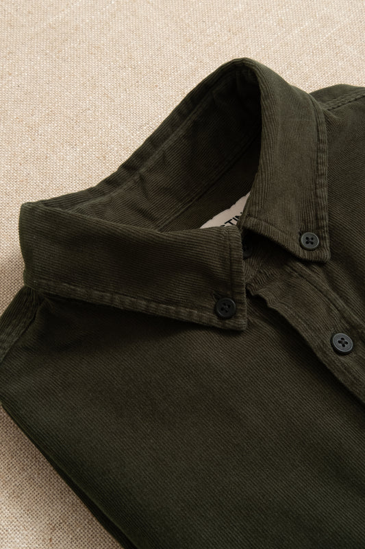 Raeburn 21 Wale Cord Button Down - Olive