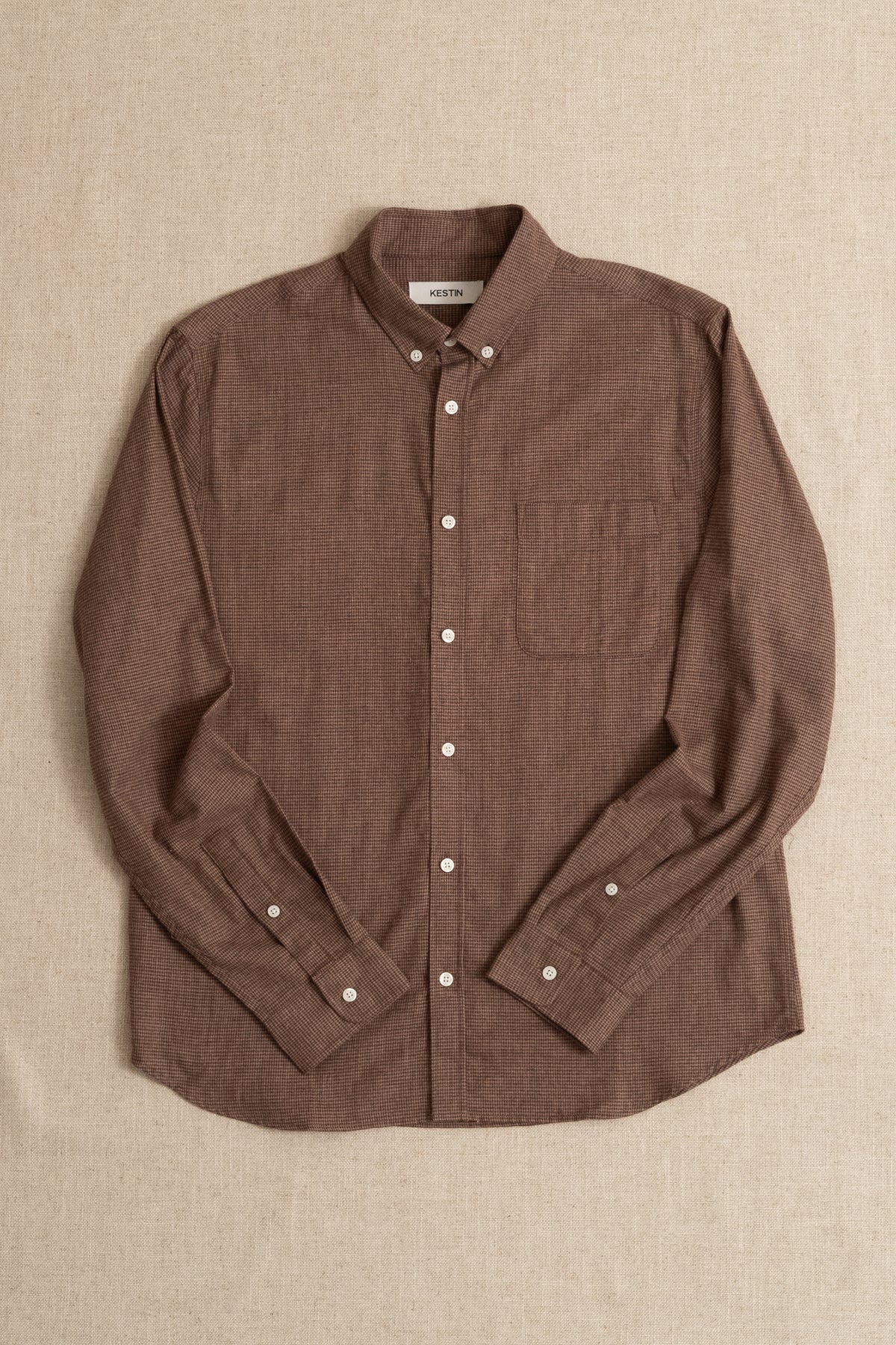 Raeburn Houndstooth Button Down - Taupe