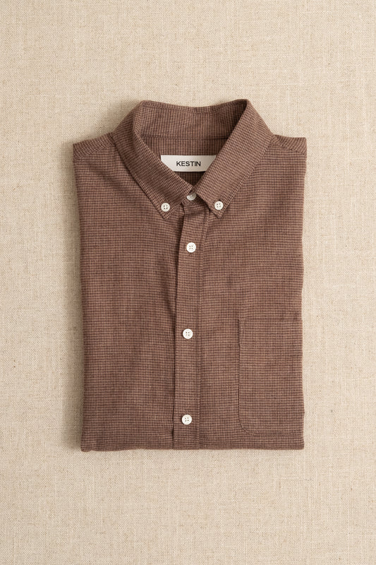Raeburn Houndstooth Button Down - Taupe