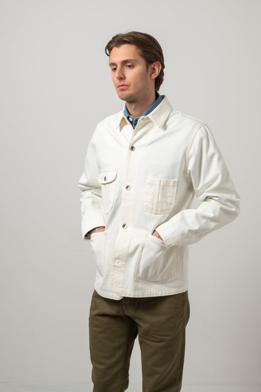 Railway Jacket 13oz Organic Ecru - Stonewash