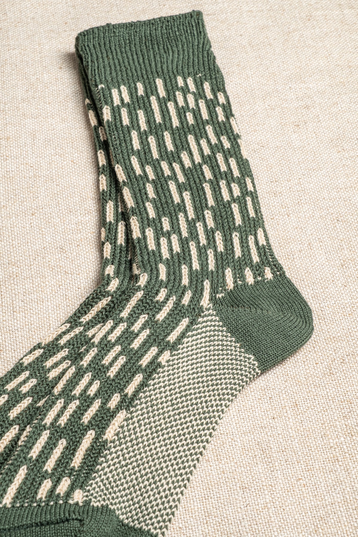 Rain Drop Crew - Green/Ivory
