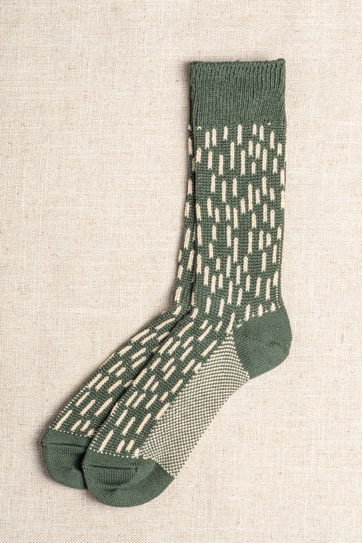 Rain Drop Crew - Green/Ivory