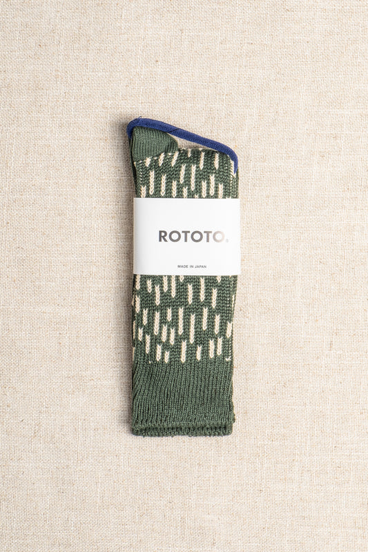 Rain Drop Crew - Green/Ivory